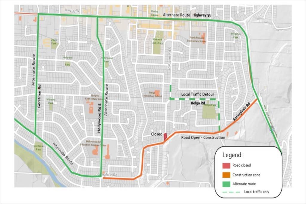 Kelowna's Rutland Road South to Close for Roundabout Construction
