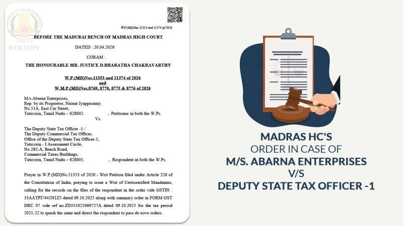 Madras High Court GST Relief: Fresh Hearing Granted for Duplicate Tax Orders